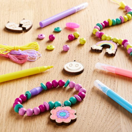 9 Pack: My First Wood Charm Jewelry Kit by Creatology™